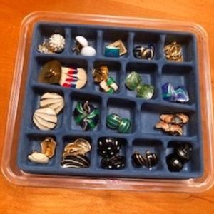 Vintage Costume Jewelry, clip-on and screw-back earrings